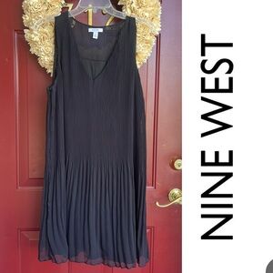 NWT Nine West Classic Black V-Neck Dress